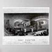Fort Sumter, binnenste Uitzicht van drie Pistolen Poster (Voorkant)