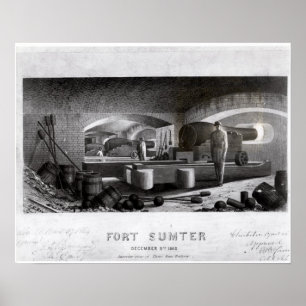 Fort Sumter, binnenste Uitzicht van drie Pistolen  Poster