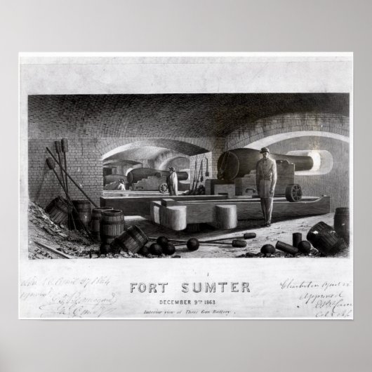 Fort Sumter, binnenste Uitzicht van drie Pistolen  Poster (Voorkant)
