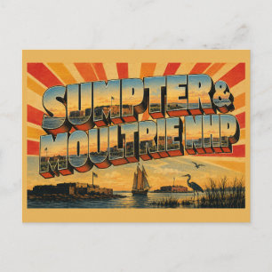 Fort Sumter en Moultrie NHP SC Haven Kunst Briefkaart