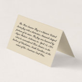 Fort Sumter Flag Visitekaartje - "Tent Style Card" (Achterkant)