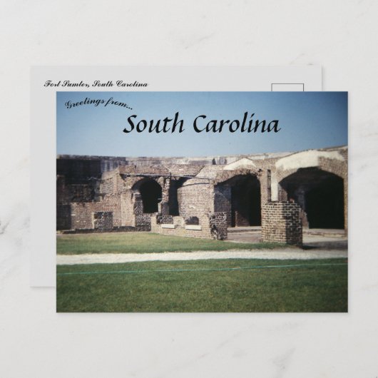 Fort Sumter South Carolina Briefkaart (Voorkant / Achterkant)
