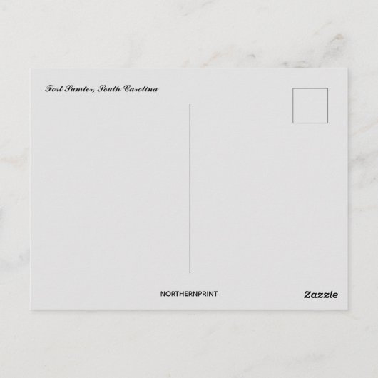 Fort Sumter South Carolina Briefkaart (Achterkant)