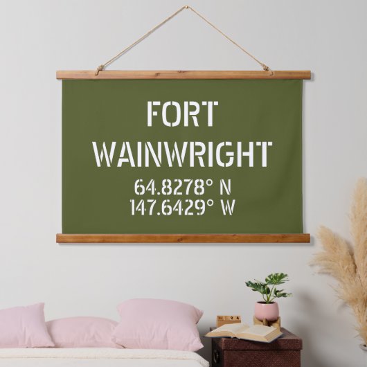 Fort Wainwright Latitude Longitude Hangend Wandkleed (Slaapkamer)