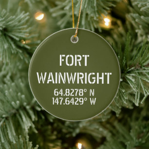 Fort Wainwright Latitude Longitude, op maat gemaak Keramisch Ornament