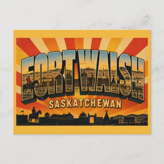 Fort Walsh Historische Site NWMP Saskatchewan Briefkaart (Voorkant)