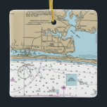 Fort Walton Beach Chart Keramisch Ornament<br><div class="desc">Fort Walton Beach-kerstversiering gemaakt met een nautische kaart.</div>