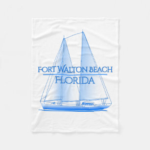 Fort Walton Beach Coastal Nautical Sailing Sailor Fleece Deken