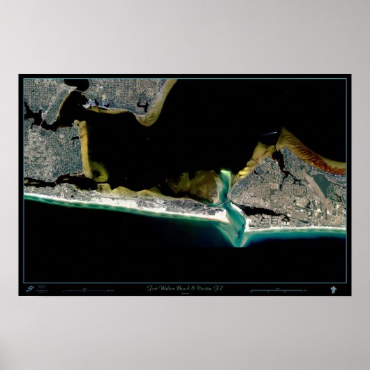 Fort Walton Beach & Destin, Florida satellietposte Poster (Voorkant)