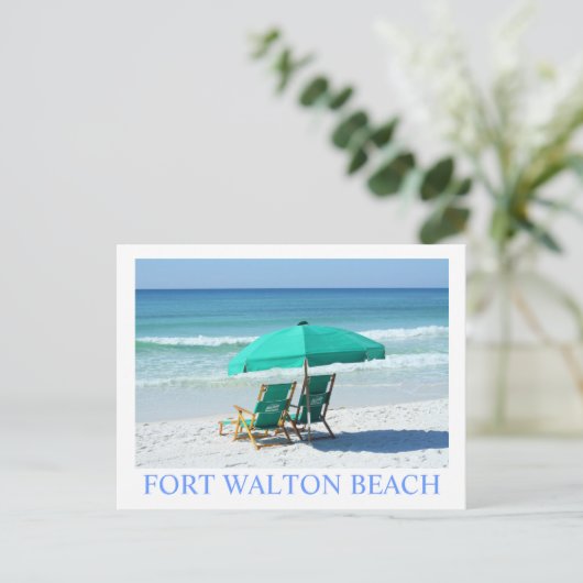 FORT WALTON BEACH, FL - Groene strandstoelen Briefkaart (Staand voorkant)