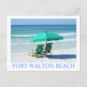 FORT WALTON BEACH, FL - Groene strandstoelen Briefkaart