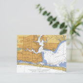 Fort Walton Beach, FL Nautical Chart Briefkaart (Staand voorkant)
