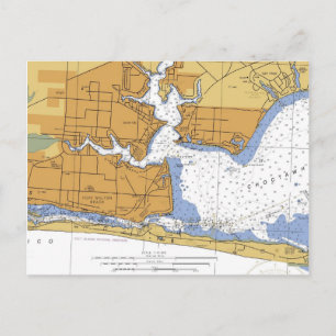 Fort Walton Beach, FL Nautical Chart Briefkaart