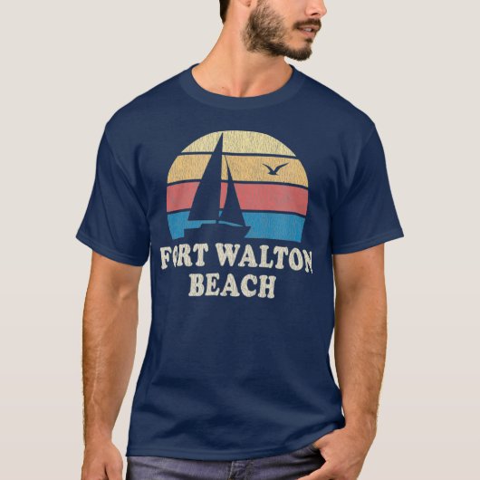 Fort Walton Beach FL zeilboot 70s T-shirt (Voorkant)