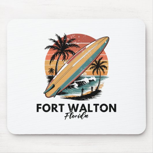Fort Walton Beach Florida Surfplank Strand Muismat (Voorkant)