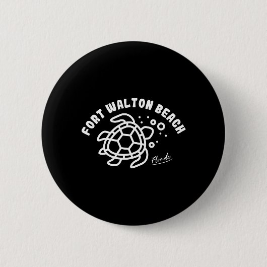 Fort Walton Beach Florida Zeeschildpad Souvenir Ronde Button 5,7 Cm (Voorkant)