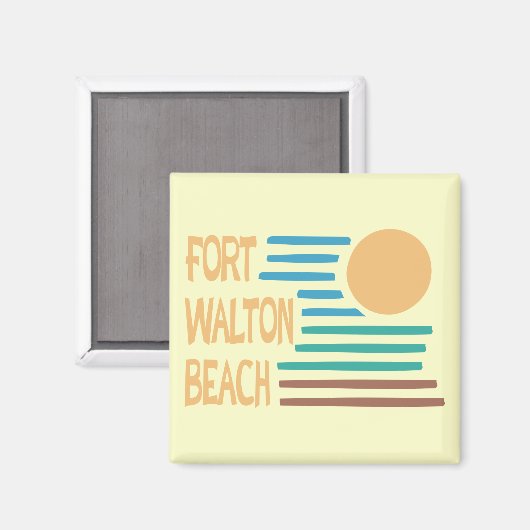 Fort Walton Beach geometrisch ontwerp Magneet (Voorkant / Achterkant)