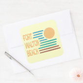 Fort Walton Beach geometrisch ontwerp Vierkante Sticker (Envelop)