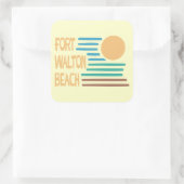 Fort Walton Beach geometrisch ontwerp Vierkante Sticker (Tas)
