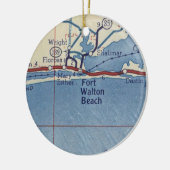 Fort Walton Beach  Map Keramisch Ornament (Links)