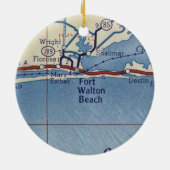 Fort Walton Beach  Map Keramisch Ornament (Achterkant)