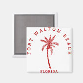 Fort Walton Beach Palm Tree Magneet (Voorkant / Achterkant)