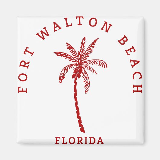 Fort Walton Beach Palm Tree Magneet (Voorkant)