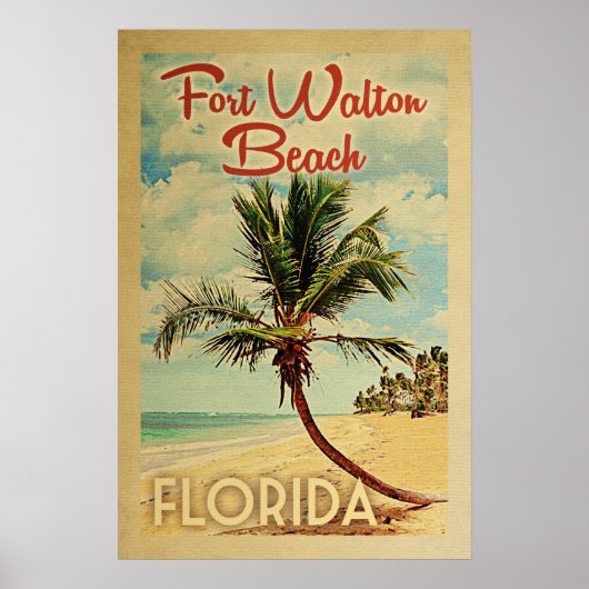 Fort Walton Beach Poster Palm Tree  (Voorkant)