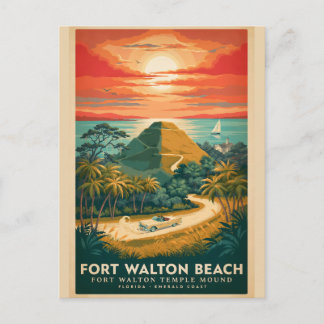 Fort Walton Beach Temple Mound Vintage Poster Briefkaart