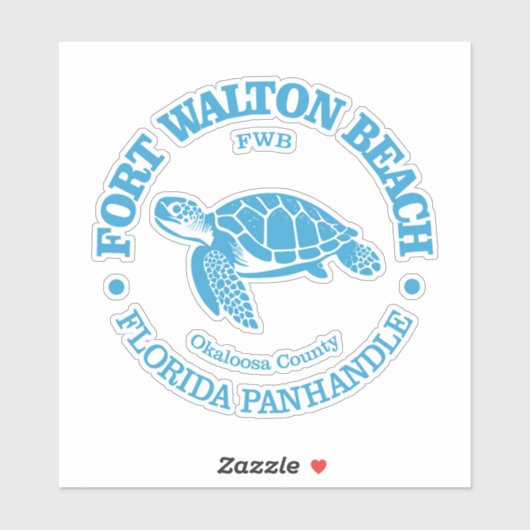 Fort Walton Beach (zeeen schildpad) Sticker (Vel)