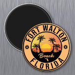 Fort Walton Florida Souvenir Beach Vintage Travel Magneet<br><div class="desc">Fort Walton Florida Souvenir Beach Vintage Travel - Fort Walton Florida Design. Zonneontwerp met je favoriete strand en zee van Florida,  geschikt voor Amerikaanse strandliefhebbers,  vooral die van Ft Walton Beach houden.</div>
