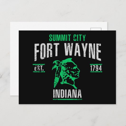 Fort Wayne Briefkaart (Voorkant / Achterkant)