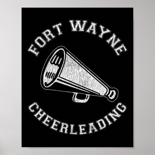 Fort Wayne Cheer Vervingste Retro 90's Cheerleader Poster (Voorkant)
