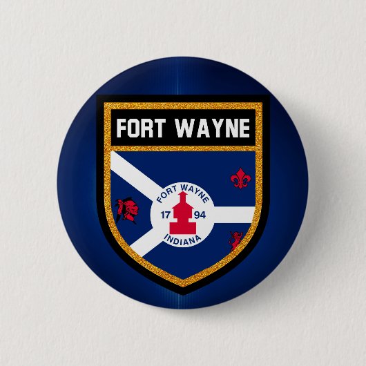 Fort Wayne Flag Ronde Button 5,7 Cm (Voorkant)