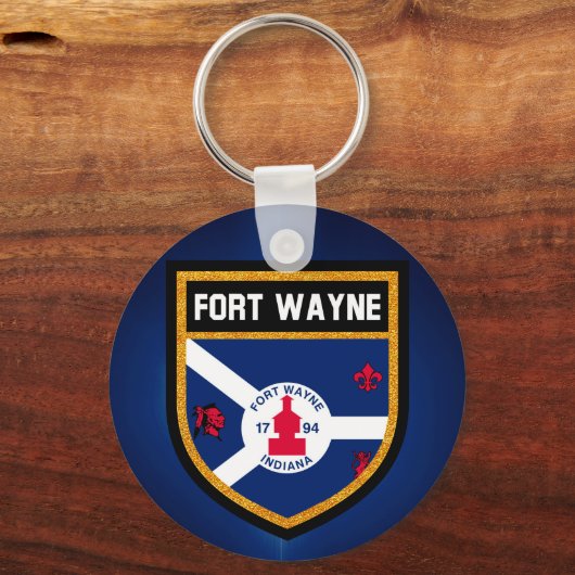 Fort Wayne Flag Sleutelhanger (Voorkant)
