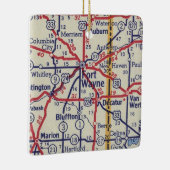 Fort Wayne in  kaart Keramisch Ornament (Rechts)