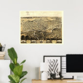 Fort Wayne, IN Panorama Map - 1868 Poster (Thuiskantoor)