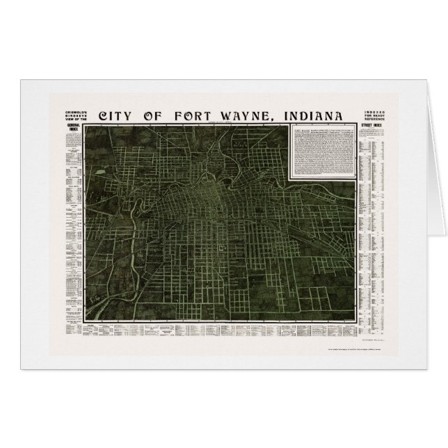 Fort Wayne, IN Panorama Map - 1907 (Voorkant Horizontaal)