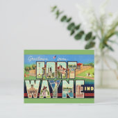 Fort Wayne IN Vintage Ansichtkaart Briefkaart (Staand voorkant)