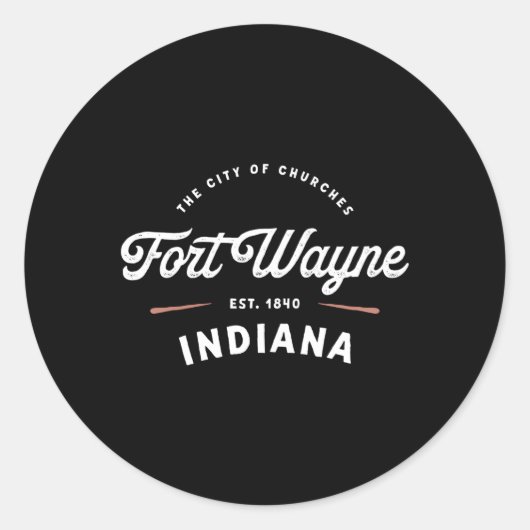 Fort Wayne Indiana 1840 Verenigde Staten Ronde Sticker (Voorkant)