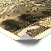 Fort Wayne Indiana 1868 Antiek Panorama Poster (Hoek)