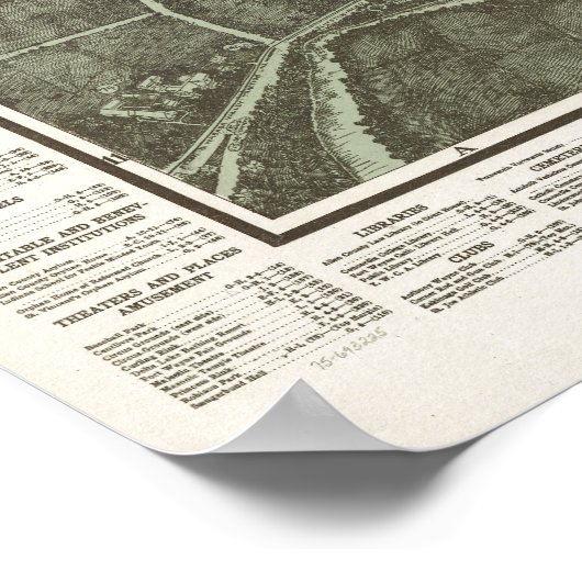 Fort Wayne Indiana 1907 Antiek Panorama Poster (Hoek)