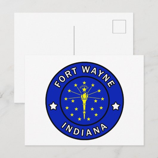 Fort Wayne Indiana Briefkaart (Voorkant / Achterkant)