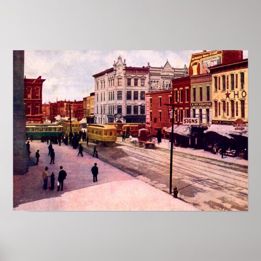 Fort Wayne, Indiana Calhoun en Main Streets Poster (Voorkant)