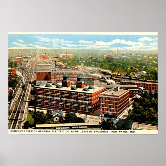 Fort Wayne, Indiana Electric Plant 1930 Poster (Voorkant)