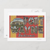 Fort Wayne, Indiana - Grote letterscènes Briefkaart (Voorkant / Achterkant)