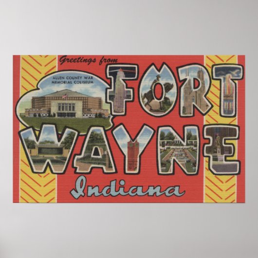 Fort Wayne, Indiana - Grote letterscènes Poster (Voorkant)