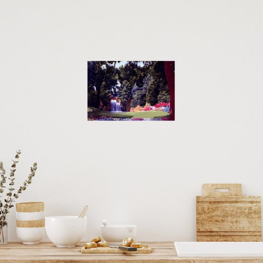 Fort Wayne Indiana Jaenicke Gardens Waterfall Poster (Keuken)