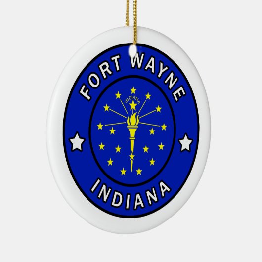 Fort Wayne Indiana Keramisch Ornament (Rechts)
