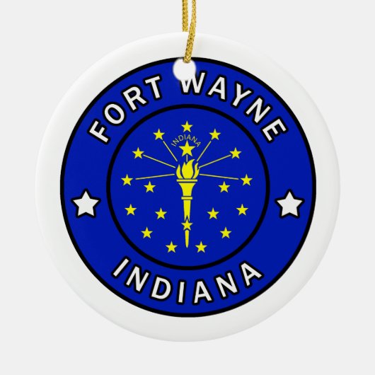 Fort Wayne Indiana Keramisch Ornament (Voorkant)